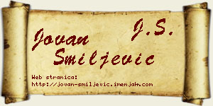 Jovan Smiljević vizit kartica